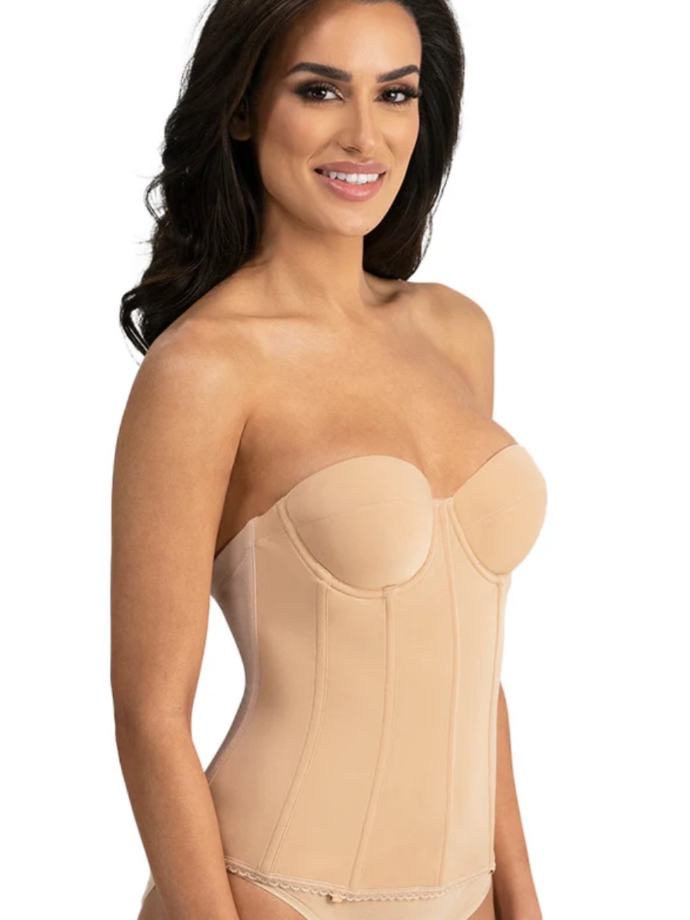 Dominique Brianna Low Back Strapless Longline Bra Size 36F - Picture 2 of 8